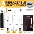 thumbnail image 2 of Milk Frother Handheld Rechargeable,Frother Wand Drink Mixer Electric Whisk for Coffee,Detachable With 3 Stainless Whisks,Hand Mixer for Lattes,Cappuccino,Matcha,Egg,Includes&nbsp;Stand,Black, 2 of 8