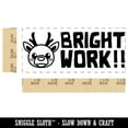 thumbnail image 2 of Bright Work Christmas Reindeer Teacher Student School Self-Inking Rubber Stamp Ink Stamper - Red Ink - Small 1-1/2 Inch, 2 of 7