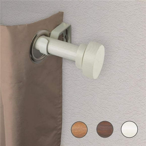 Central Design W100-37-99W1 1 in. Cover Faux Wood Curtain Rod with 120 to 170 in. Extension&#44; Pearl White