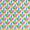 thumbnail image 1 of Leaves Fabric by the Yard Upholstery, Vertical Strips with Leaves in Various Details, Decorative Fabric for DIY and Home Accents, Multicolor by Ambesonne, 1 of 4