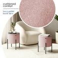 thumbnail image 6 of LammaLoe Small Round Ottoman with Storage, Boucle Ottoman Foot Stool with Lid, Upholstered Vanity Stool for Living Room & Bedroom, Pink, 6 of 9