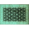 thumbnail image 1 of Ahgly Company Machine Washable Indoor Rectangle Oriental Turquoise Blue Traditional Area Rugs, 3' x 5', 1 of 4