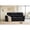 Black, variant on 81", Modern Foil Fabric Sofa, 3-Seater Upholstered Sofa with Padded Armrests and Black Triangular Legs, Ergonomic Plump Backrest and Thick Seat Cushions, for Living Room