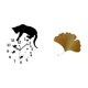 thumbnail image 5 of Reloj colgante silencioso de gato con movimiento silencioso y hojas de ginkgo de hierro forjado, decoración de pared para sala de estar, comedor, casa, 5 of 8