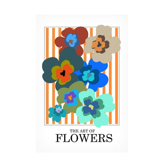 Trademark Fine Art Frances Collett  The Art Of Flowers Orange Stripe Canvas Wall Art