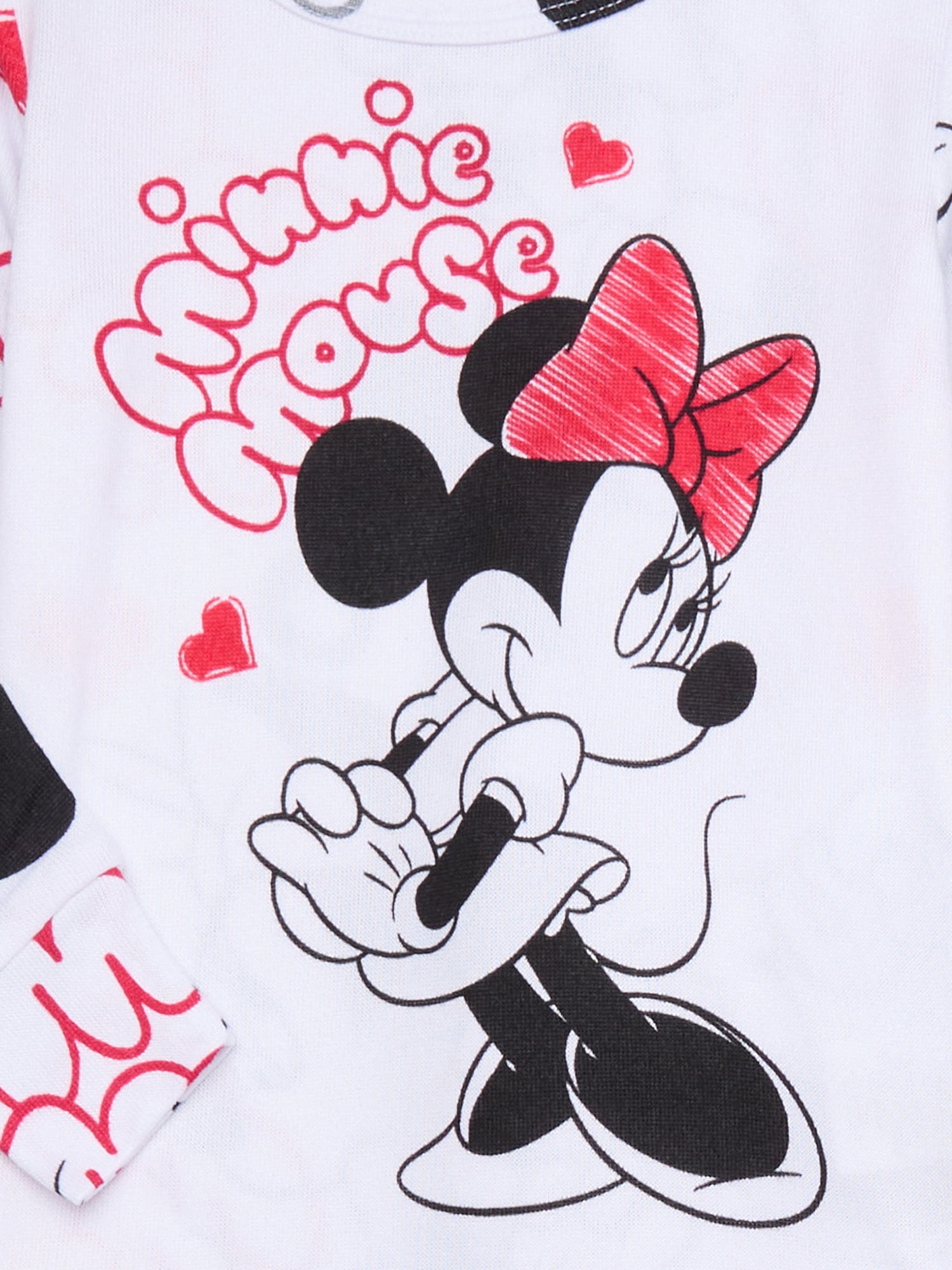 Disney Minnie Mouse Girls Long Sleeve Top and Pants Pajama Set, 2-Piece, Sizes 4-12