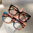 thumbnail image 2 of New Minimalist Anti Blue Light Glasses Leopard Print Frame Flat Glasses Square AC Anti Blue Light Computer Glasses C, 2 of 6