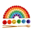 thumbnail image 4 of Wooden Rainbow Peg Board Color Counting Matching Game Educational Toy Montessori, 4 of 9