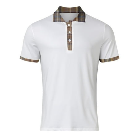 Vedolay Men s Polo Shirtss Short Sleeve Quick Dry Performance Golf Tennis Shirt White 4XL