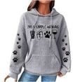 thumbnail image 2 of Sweats à Capuche pour Femmes à Manches Longues à Col Rond Décollent Sweat-Shirt à Capuche Unique Tops Pull-Over Blouse, 2 of 3