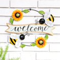 thumbnail image 3 of Inteprter Cartel de de bienvenida, adorno de hierro de girasol, colgante de pared, decoración de flores de Metal, cartel de bienvenida de girasol, Jardín y Patio abeja Inteprter HA025353-01, 3 of 6