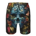 thumbnail image 3 of Vsdgher Butterfly Flower Skull A Men's Beach Shorts, Surfing shorts, Swim trunks, Quick Dry Swim Trunks for Surfing Beach Fun -Large, 3 of 6