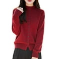 thumbnail image 5 of Ediodpoh Knitted Cardigan for Women Sweater Outerwear Casual Long Sleeve Open Front Coat Comfortable Soft Warm Thin Brick Red, 5 of 5