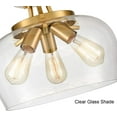 thumbnail image 3 of Asti Brass 3-Light Ceiling Light Semi Flush Mount Clear Glass Shade, 3 of 7