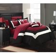 thumbnail image 2 of Chic Home Darren 10-Piece Luxury Color Block Comforter Set King, Red, 2 of 2