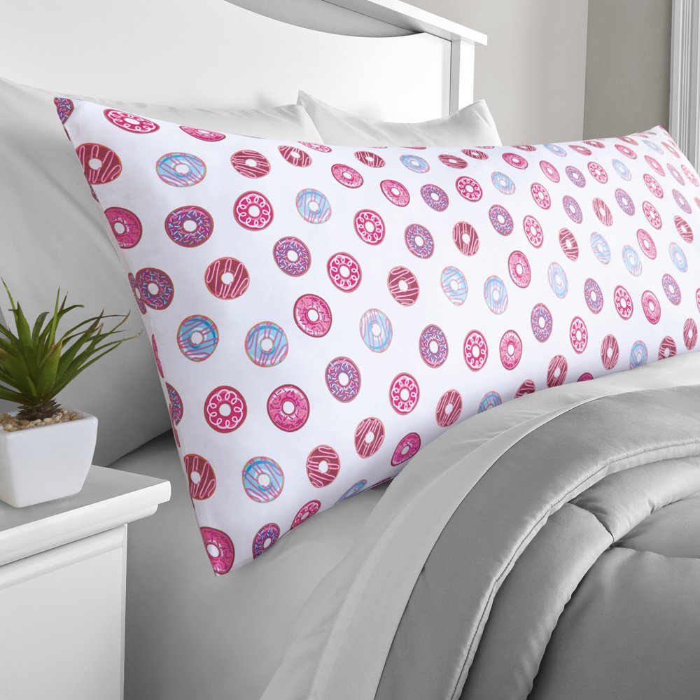 Mainstays Microfiber 20" x 52" Donut Body Pillow Cover, 1 Each