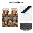 thumbnail image 4 of Lsque Tapis de Sol 4 Pcs Imprimé Fleur de Vache, Doublures en Caoutchouc Résistantes, Design Antidérapant, Protection Automobile Toutes Saisons, Véhicules, Voitures, Camions et SUV, 4 of 7
