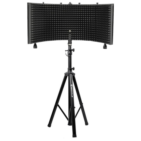 Rockville Recording Studio Microphone Isolation Shield Heavy Duty Tripod Stand