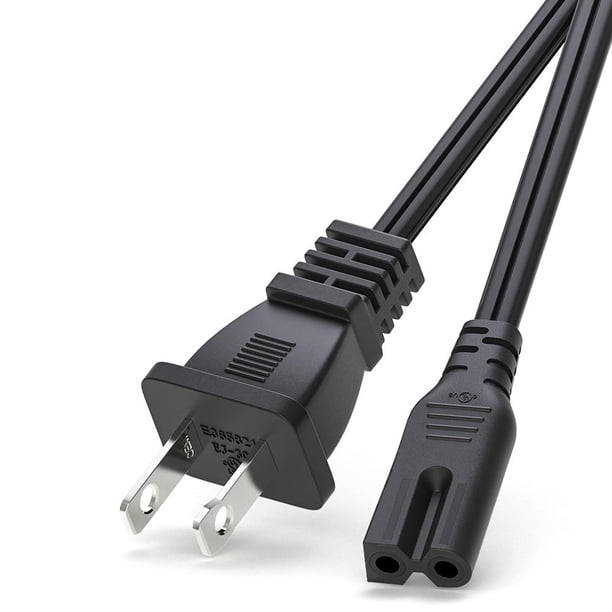 2 Prong 6Ft PolarizedPowerCord for VizioLEDTV SmartHDTV DEM