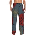 thumbnail image 3 of Uemuo Ladybug Pattern Men's Wide Leg Palazzo Lounge Pants with Pockets Light Weight Loose Comfy Casual Pajama Pants-X-Large, 3 of 9