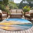 thumbnail image 5 of Ocean Sunset Large Area Rugs for Bedroom Living Room, Soft Non Slip Carpet Bedside Rug, Beach Blue Sky Coastal Seashore Summer Round Floor Cover Kitchen Accent Rug 7' for Dining Room/Office, 5 of 9