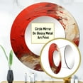thumbnail image 3 of Designart "Spiraling Red and Gold Whimsical Whirl I" Abstract Spirals Rund Mirror For Wall Decor - Large Red Round Printed Mirror -Modern Round Living Room Mirror - 36" x 36", 3 of 6
