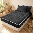 thumbnail image 3 of Erosebridal Retro Damask Zipper Twin Comforter Sets with Fitted Sheet and 2 Pillowcases, Baroque Flower Zipper Bedding Set, Gray Black, Black Reversible, 3 of 7