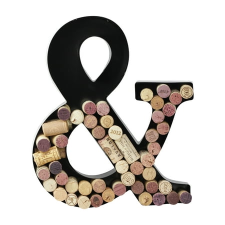 Wine Cork Monogram Letter - Metal Letter Wine Cork Savers Monogram w/ Free Wall Mount Kit, A-Z (&)