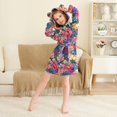 thumbnail image 3 of FORMRS Niños Bathrobe Unisex Hooded Robe Soft Plush Pajamas Sleepwear, Size 2-3T, Ethereal Floral Harmony, 3 of 7