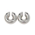 thumbnail image 1 of Uworld-pendientes de aro de acero inoxidable para mujer, aretes con textura de hilo, estilo PVD, 316L, 1 of 4