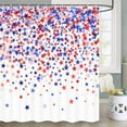 thumbnail image 1 of Newhomestyle July 4th Shower Curtain, Blue and Red Stars American Flag Bathroom Decor 4th of July Independence Day Shower Curtain Decor 12 Hooks 72X72 inch, 1 of 6