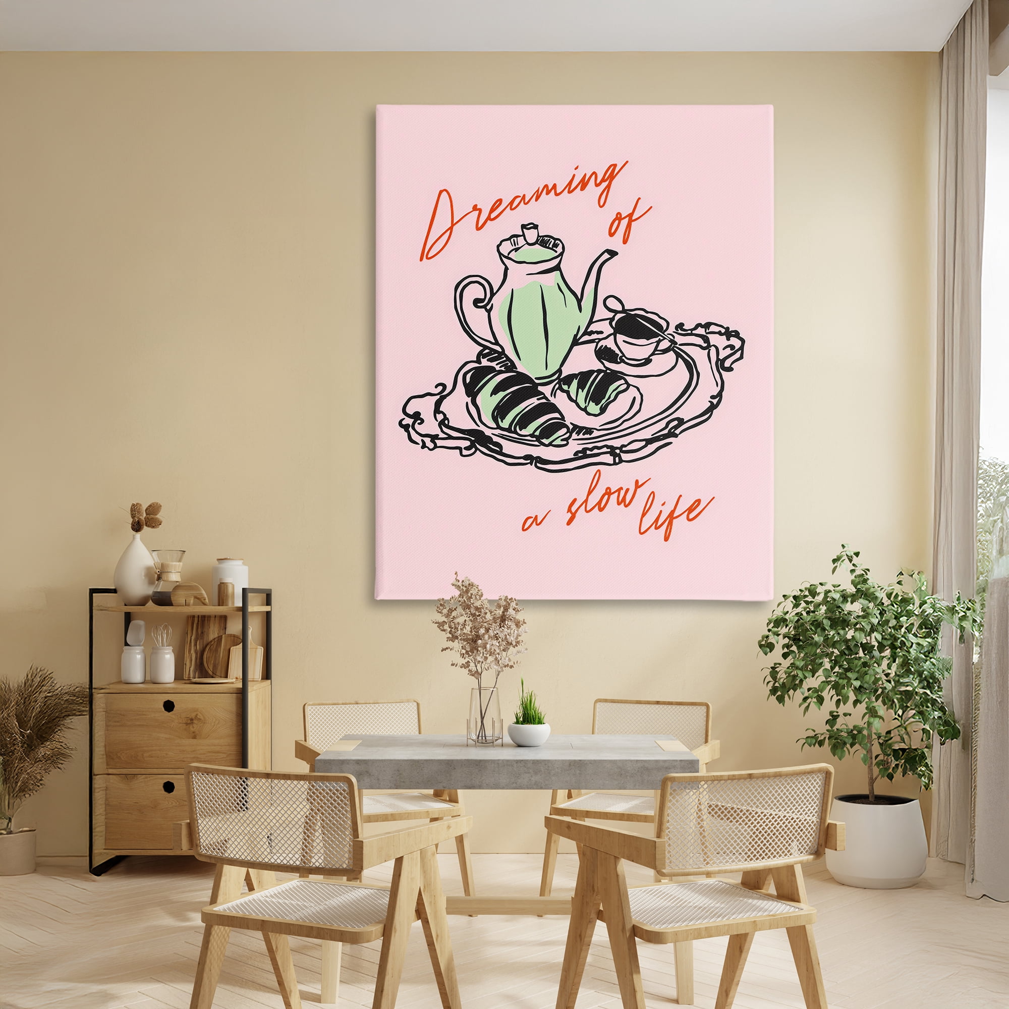 Stupell Industries Slow Life Tea Platter Canvas Wall Art, design by The Prints Vibe