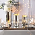 thumbnail image 5 of Koyal Wholesale Set of 3 Silver Antique Glass Cylinder Vases for Wedding Decor, 5 of 6
