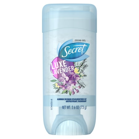 - Secret Fresh Antiperspirant and Deodorant Clear Gel, Luxe Lavender, 2.6 Oz.