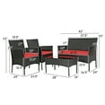 thumbnail image 4 of Costway 8PCS Patio Rattan Furniture Set Cushioned Sofa Coffee Table Backyard Porch Red, 4 of 12
