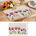 thumbnail image 6 of Spring Red Tulip Placemats Set of 2, Country Watercolor Red Flower Green Leaf Linen Non-Slip Place Mats Washable Table Mats for Kitchen Dining Table Decorations Indoor/Outdoor, 6 of 9