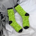 thumbnail image 5 of Hirioo Lime green glitter Pattern Adult Middle Tube Socks Breathable Sock Non-Pilling,Contrasting Color Design, 5 of 6