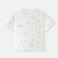 thumbnail image 4 of Boys Dinosaur T-Shirt Short Sleeve Crew Neck Graphic Tee with Tropical Palm Tree Print, White Quick Dry Easy Care Polyester Top for Kids Kids,Size 8 T, 4 of 9