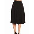 thumbnail image 3 of Women Solid Polyester A-Line Flared Midi Skirt with Elastic Waistband, Size Range S to 3XL, Plain Elegant Casual Bottoms Suitable for Daily Wearing and Conventional Office Working Scenarios, 3 of 10