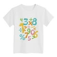thumbnail image 4 of oqasdz Girls Shirts Casual 100 Days of School Shirt Letter Printed Round Neck Short Sleeved Casual Top Size 12 M-18 M, 4 of 4