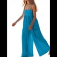 thumbnail image 2 of de Verano para Mujer, de una Pieza, con Tirantes Finos y Pierna , con Bolsillos Azul M, 2 of 8