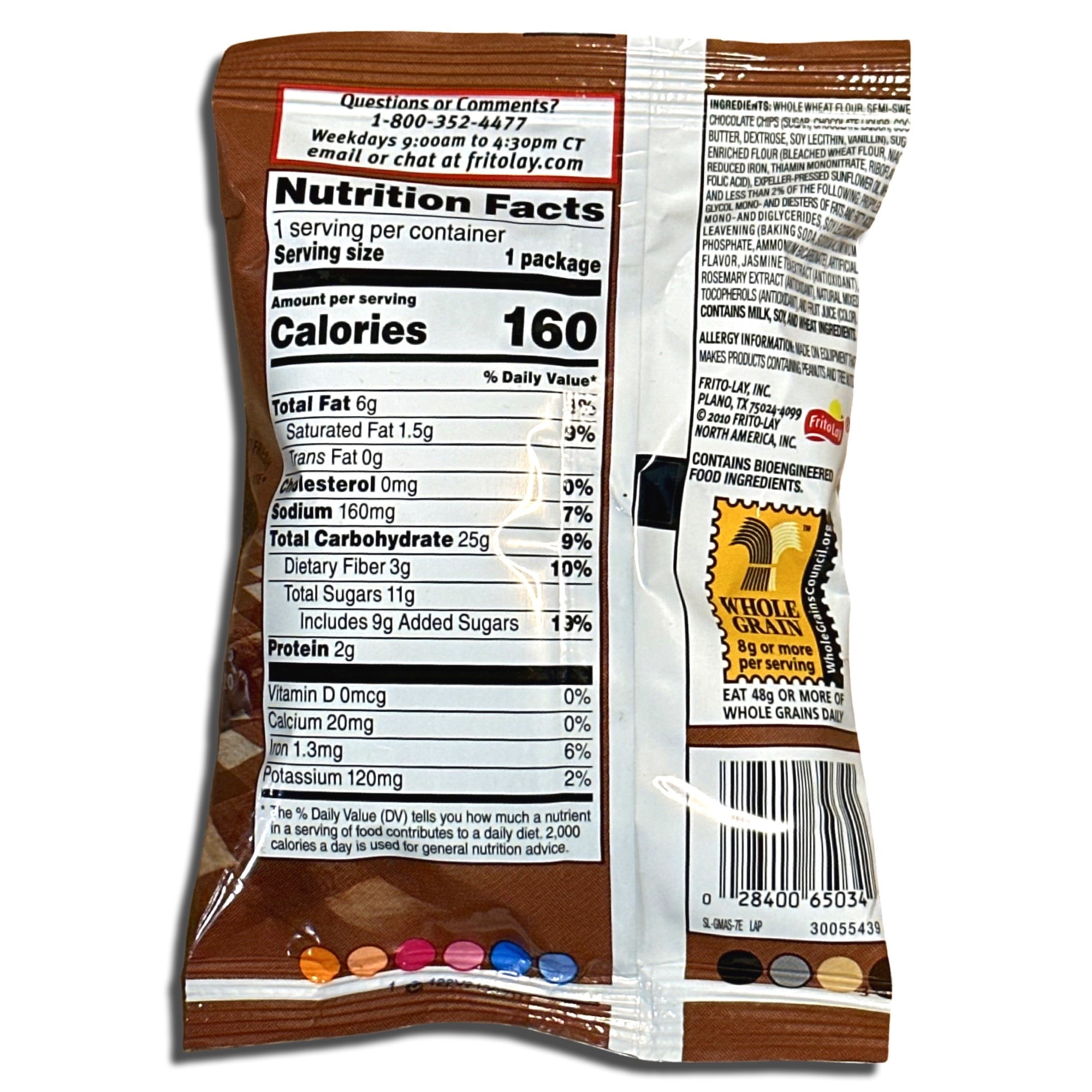 Grandma's Whole Grain Mini Chocolate Chip Cookies, 1.22 Oz, 20 Ct