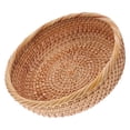 thumbnail image 2 of Shisuyan Handwoven Rattan Fruit Tray Round Woven Basket For Kitchen Counter Natural Wicker Storage Basket For Snacks Bread And Vegetables Key Jewelry Holder, 2 of 8