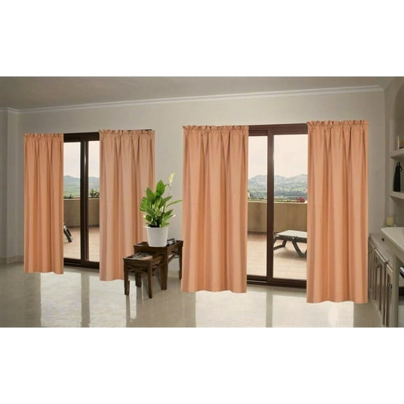 1 Single Panel Solid Foam Lined Blackout Window Curtain Panel Treatment Drape Rod Pocket Size 63" Long R64 gold