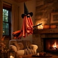 thumbnail image 5 of Orangide Outdoor Halloween Decoration Hanging Ghost Witch, 28 In Large Hanging Flying Ghost on Broomstick with Witch Hat Lighted, Ghost Decor for Porch Yard Tree, 5 of 7