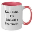 thumbnail image 2 of Funny Pharmacist Gifts, Keep Calm I'm (almost) A Pharmacist Two Tone Coffee Mug, Birthday Unique Presents from Friends, For Him, Him Gifts, Pharmacist Lover, Funny Quote, Two Tone Mug, 2 of 4