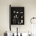 thumbnail image 3 of Emma + Oliver Black Metal Framed Bathroom Medicine Cabinet with Reversible, Recessed Design and Beveled Rounded Mirror - 16" x 24", 3 of 10