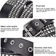 thumbnail image 5 of Studded Belt, Metal Punk Rock Rivet Belt with Bright Pyramid Studded for Women Men, 5 of 5