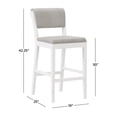 thumbnail image 3 of Hillsdale Furniture Clarion Wood and Upholstered Panel Back Bar Height Stool, Sea White, 3 of 15