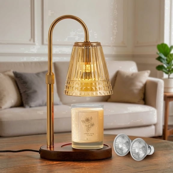 EGMEHOAD Candle Warmer Lamp Timer and Dimmer, Adjustable Height Gifts Wax Warmer Lamp, Wax Melt Lights for New Home Decor(2*50W Bulbs)